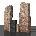Large Stone Blocks With Black And Light Wooden Blocks In Indoor Display Space With Window