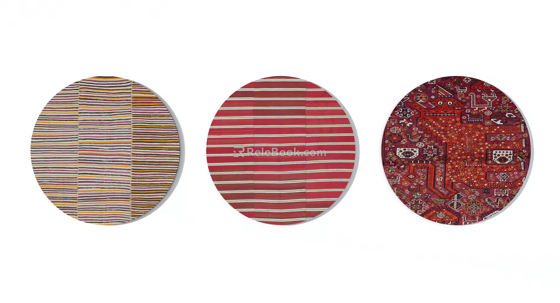 American Round Carpet Country Pattern Round Carpet Combination 3d model