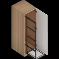 Modern Wooden Storage Racks With Multi Tiered Shelves Metal Frames And Open Drawers