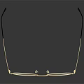Stylish Gold Frame Eyeglasses With Black Temples On Reflective Shiny Surface 3d model