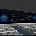New Generation Smart Projector In Modern Auditorium With Seats Large Screen And Lighting Effects 3d model