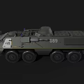 Green Wheeled Military Tank Featuring NB Marking And 889 Number Design
