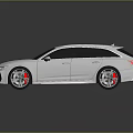 White Audi Sporty Wagon With Sleek Design And Red Brake Calipers