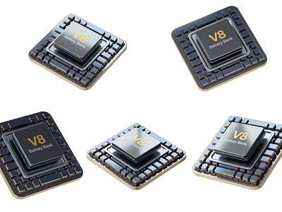 Advanced V8 Mobile Chips For High Performance Smartphone Digital Components 3d model