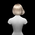 Game Movie Female Character 3D Upper Body Model With Blonde Short Hair And Black Background