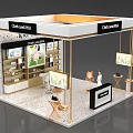 Elegant ClorisLand Exhibition Booth With Skincare Product Display Counter And Shelves Lighting