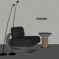 poliform modern single sofa floor lamp 3d model
