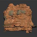 Natural Stone Rock Formation With Rough Surface And Layered Texture In Earth Tones