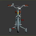 Kids Turquoise Bicycle With Red Seat Handlebars Training Wheels And Modern Design