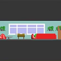 Modern Indoor Activity Space With Board Game Tables Colorful Seats Window Bookshelf And Plants