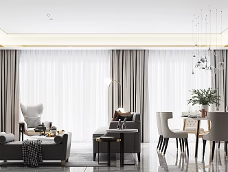 Light luxury restaurant 3d model
