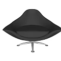 Modern Black Accent Chair With Sleek Design And Silver Metal Base