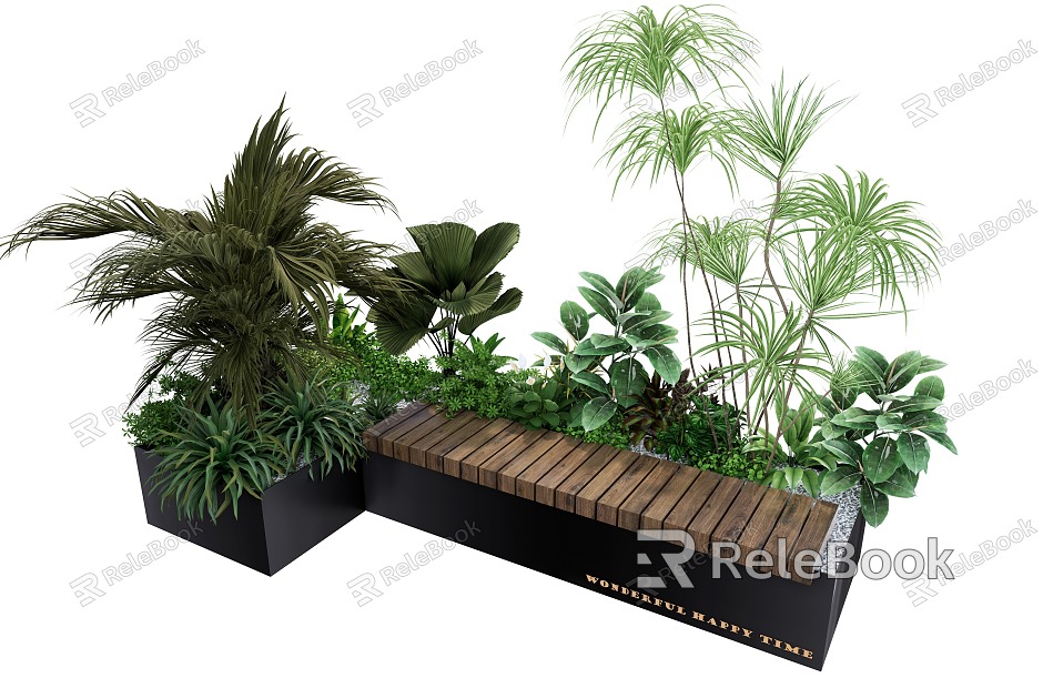 Landscape Seat Outdoor Bench Bench Flower Box Bench Tree Pool model