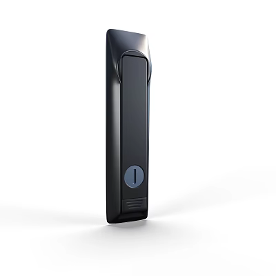 Modern Black Furniture Handle With Button Design And Smooth Surface 3d model