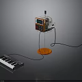 Transparent Case Electronic Device With Display Screen Orange Base And Keyboard