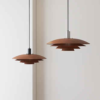 Nordic Solid Wood Small Chandelier 3d model