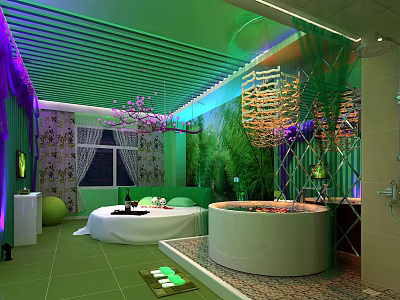 Modern Room Theme Hotel Room Deep Bamboo Forest 3d model Modern Room Theme Hotel Room Deep Bamboo Forest 3d model