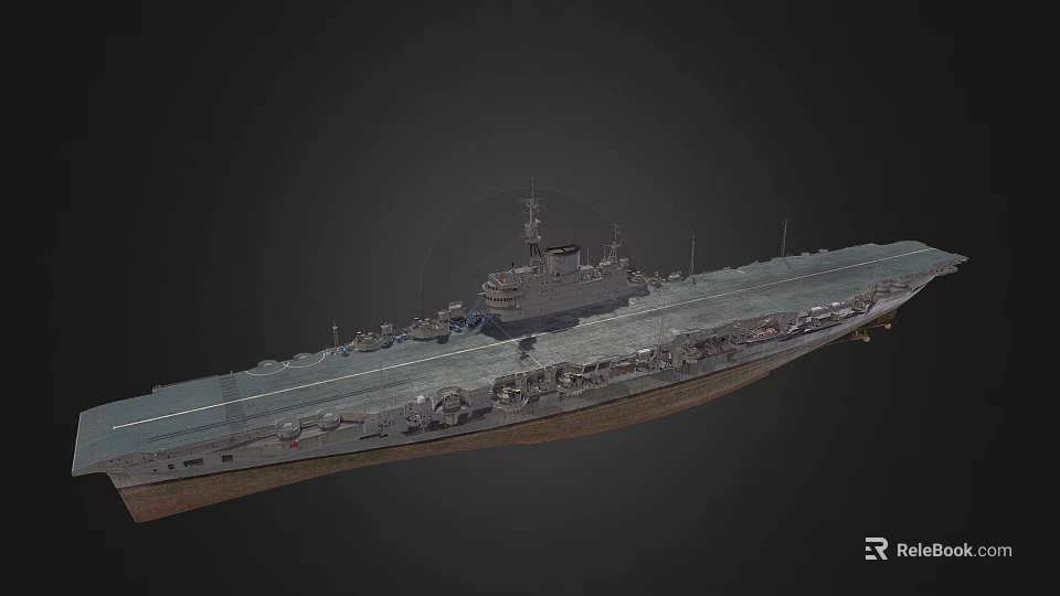 Aircraft Carrier Warship Featuring Long Flight Deck Island Superstructure And Detailed Naval Equipment 3d model 
