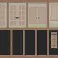 Various Style Hinged Doors With Glass Panels Wooden Frames And Colors For Interior Design