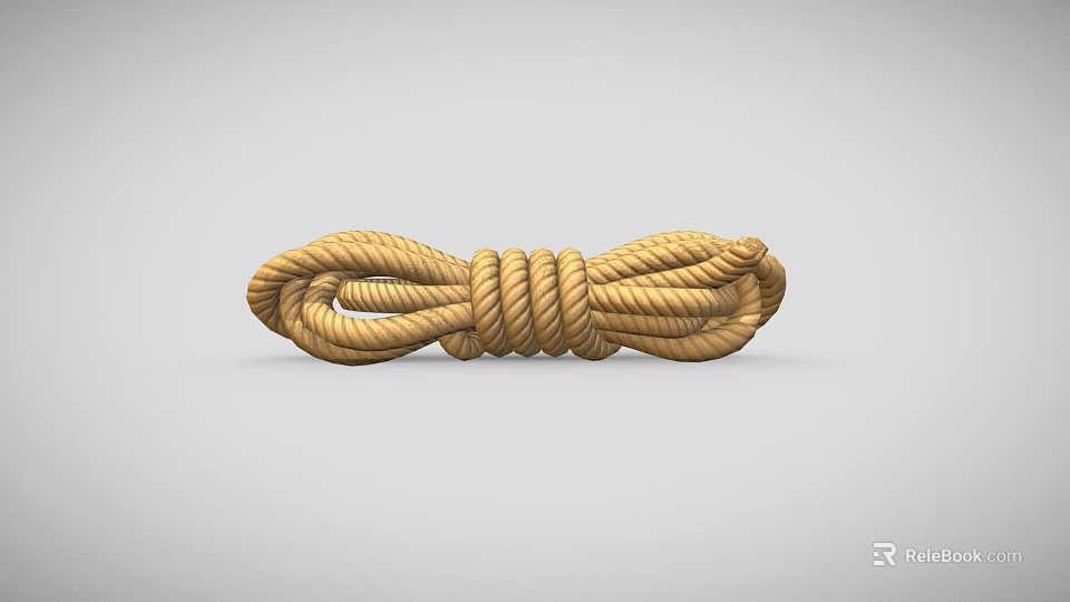 Yellow Coiled Rope Weapon With Tightly Wound Structure And Durable Material 3d model 