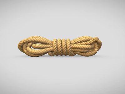 Yellow Coiled Rope Weapon With Tightly Wound Structure And Durable Material 3d model