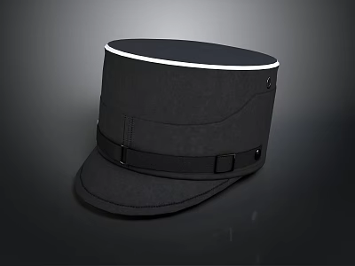 Classic Black Flat Top Hat With Stylish Brim And Adjustable Band 3d model