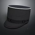 Classic Black Flat Top Hat With Stylish Brim And Adjustable Band 3d model