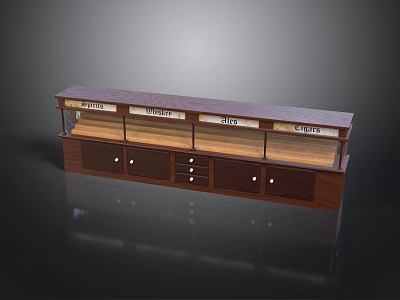 Wooden Display Cabinet With Multiple Drawers Cabinets Glass Shelves And Storage Design 3d model