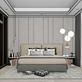 Elegant Modern Bedroom Interior Design With Upholstered Headboard Round Mirrors Recessed Lighting And Glass Wardrobe