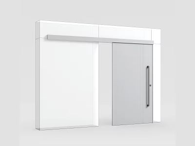Modern Sliding Door Design With White Frame And Silver Handle For Interior Use 3d model