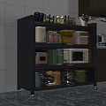 Modern Tall Kitchen Side Cabinet With Large Storage Capacity For Different Small Kitchen Appliances