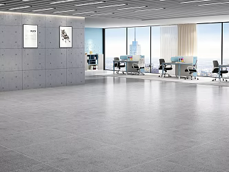 Public office area 3d model