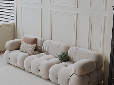 Modern three-seat sofa 3d model