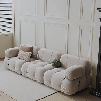 Modern three-seat sofa 3d model