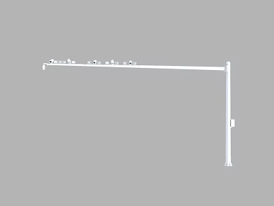 White Road Facility With Horizontal Bar And Traffic Light Installation Positions 3d model