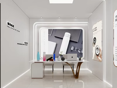 Modern Public Office Space Interior With Workstation Desk Chairs And Decorative Items 3d model