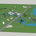 Waterfront Landscape Design With Natural Greenery Scenic Paths Pavilions And Lake Views