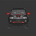Sporty Black And Red SUV With Glossy Exterior And Stylish Wheels Design