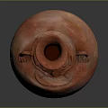 Handcrafted Red Pottery Sculpture With Textured Surface And Dual Handles Design