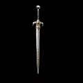 Ornamental Decorative Sword Figurine with Intricate Handle for Home Decor