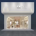 Modern Clothing Store Interior With Clothing Racks Mannequins And Green Plants