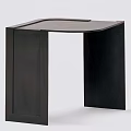 Modern Dark Side Table With Sleek Curved Top And Unique Side Support Structure 3d model