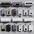 Household Electrical Appliances Various Water Heaters with Different Designs and Colors Displayed