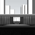 Modern Gate Demonstration Area Large Landscape Community Gate 3d model