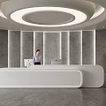 Company Front Desk Background Wall Reception Area Bar Desk Reception Desk Lobby Simple Lobby 3d model