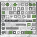 Various Geometric Pattern Designs With Circles Squares Stripes And Colorful Elements