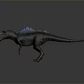 Realistic 3D Dinosaur Model With Colorful Spikes Open Mouth And Vibrant Scales