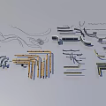 Industrial Equipment Pipes Fittings Elbows And Connectors With Various Shapes Colors