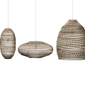 Woven Pendant Lights with Three Different Shapes for Modern Interior Design 3d model
