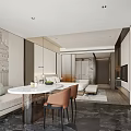 Luxurious Modern Hotel Room Interior With Marble Wall Bathtub And Floor To Ceiling Windows